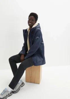 bonprix Jacken & Mäntel|Bekleidung·Hosen|Regenjacke mit Teddyfutter dunkelblau