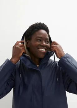 bonprix Jacken & Mäntel|Bekleidung·Hosen|Regenjacke mit Teddyfutter dunkelblau