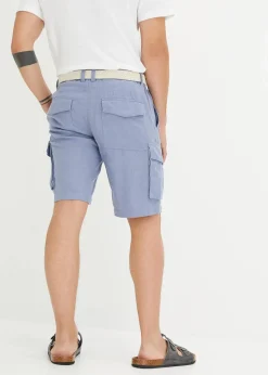 Regular Fit Cargo-Bermuda mit Gürtel aus luftigem Leinen-Mix|bonprix Clearance