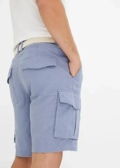 Regular Fit Cargo-Bermuda mit Gürtel aus luftigem Leinen-Mix|bonprix Clearance