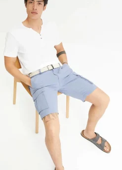 Regular Fit Cargo-Bermuda mit Gürtel aus luftigem Leinen-Mix|bonprix Clearance