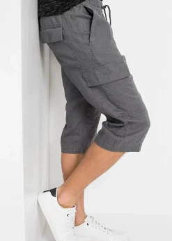Regular Fit Cargo-Bermuda aus luftigem Leinen-Mix|bonprix New