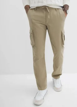 bonprix Hosen|Basics|Regular Fit Cargohose aus reiner Baumwolle, Straight new khaki