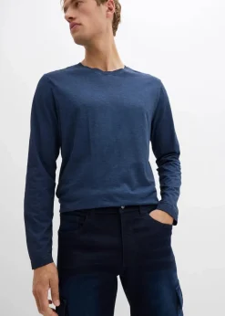 bonprix Jeans|Sweat|Regular Fit Cargo-Jeans-Jogger mit Komfortbund, Straight dunkelblau denim