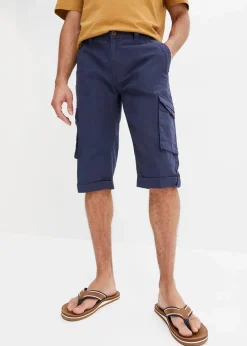 Regular Fit Cargo-Long-Bermuda aus luftigem Leinen-Mix|bonprix Online