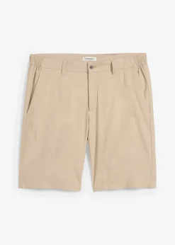 bonprix Hosen|Shorts|Regular Fit Chino-Bermuda aus luftigem Leinen-Mix sand