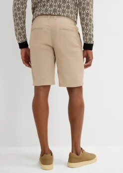 bonprix Hosen|Shorts|Regular Fit Chino-Bermuda aus luftigem Leinen-Mix sand