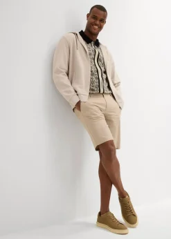 bonprix Hosen|Shorts|Regular Fit Chino-Bermuda aus luftigem Leinen-Mix sand
