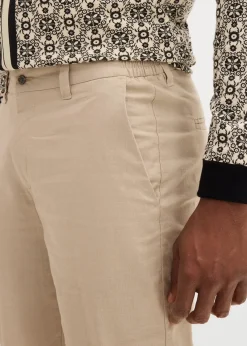 bonprix Hosen|Shorts|Regular Fit Chino-Bermuda aus luftigem Leinen-Mix sand