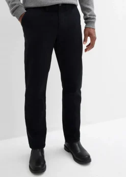 bonprix Große Größen|Basics|Regular Fit Chinohose aus reiner Baumwolle, Straight schwarz