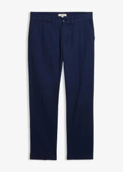 bonprix Hosen|Basics|Regular Fit Chinohose aus reiner Baumwolle, Straight dunkelblau