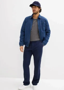 bonprix Hosen|Basics|Regular Fit Chinohose aus reiner Baumwolle, Straight dunkelblau