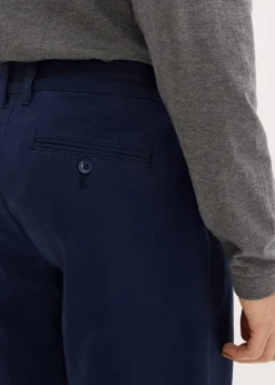 bonprix Hosen|Basics|Regular Fit Chinohose aus reiner Baumwolle, Straight dunkelblau