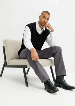 Regular Fit Chinohose aus reiner Baumwolle, Straight|bonprix Hot