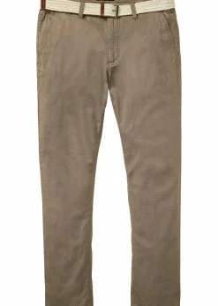 bonprix Große Größen|Basics|Regular Fit Chinohose mit Komfortbund und Gürtel, Straight new khaki