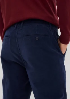 bonprix Große Größen|Hosen|Regular Fit Cordhose aus recyclingfähigem Bio-Baumwollstretch, Tapered dunkelblau