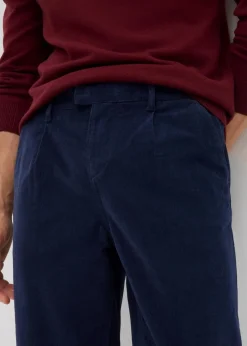 bonprix Große Größen|Hosen|Regular Fit Cordhose aus recyclingfähigem Bio-Baumwollstretch, Tapered dunkelblau
