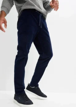 bonprix Hosen|Große Größen|Regular Fit Cord-Schlupfhose, Straight dunkelblau