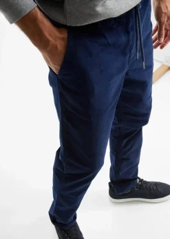 bonprix Hosen|Große Größen|Regular Fit Cord-Schlupfhose, Straight dunkelblau