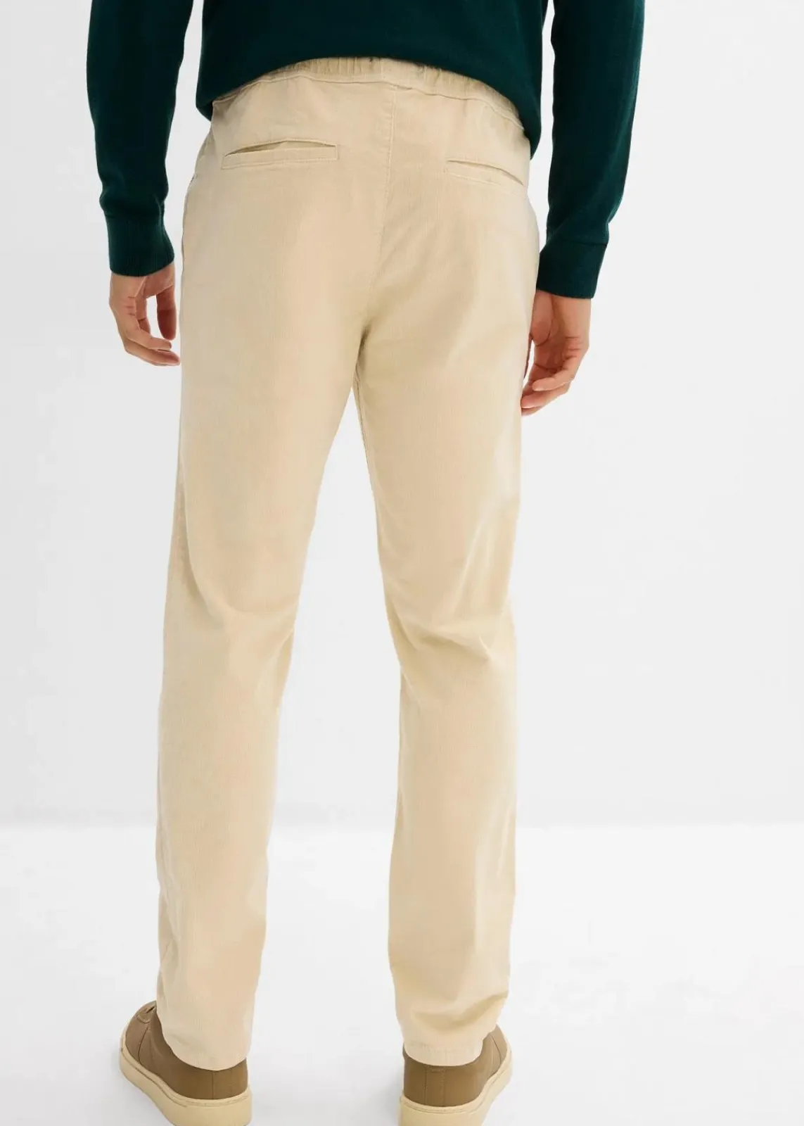bonprix Große Größen|Hosen|Regular Fit Cord-Schlupfhose, Straight hellsand