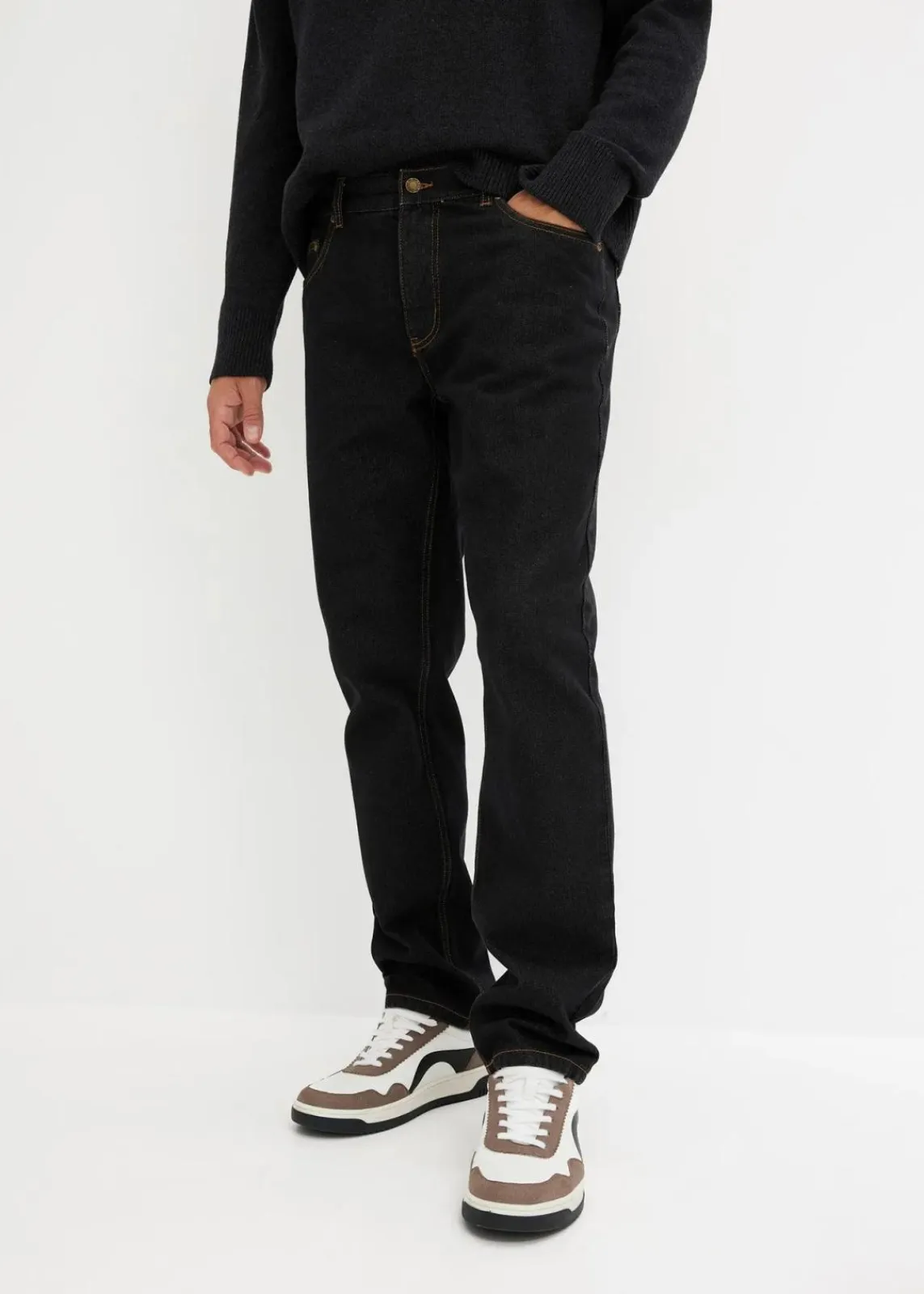 bonprix Jeans|Basics|Regular Fit Jeans, Straight dunkelbraun