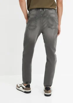 bonprix Große Größen|Jeans|Regular Fit Jeans-Jogger mit Komfortbund, Straight grau denim