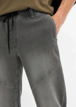 bonprix Große Größen|Jeans|Regular Fit Jeans-Jogger mit Komfortbund, Straight grau denim