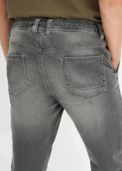 bonprix Große Größen|Jeans|Regular Fit Jeans-Jogger mit Komfortbund, Straight grau denim