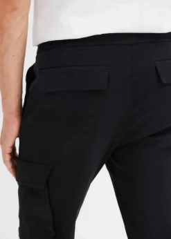 bonprix Große Größen|Hosen|Regular Fit Schlupf-Cargohose, Straight schwarz
