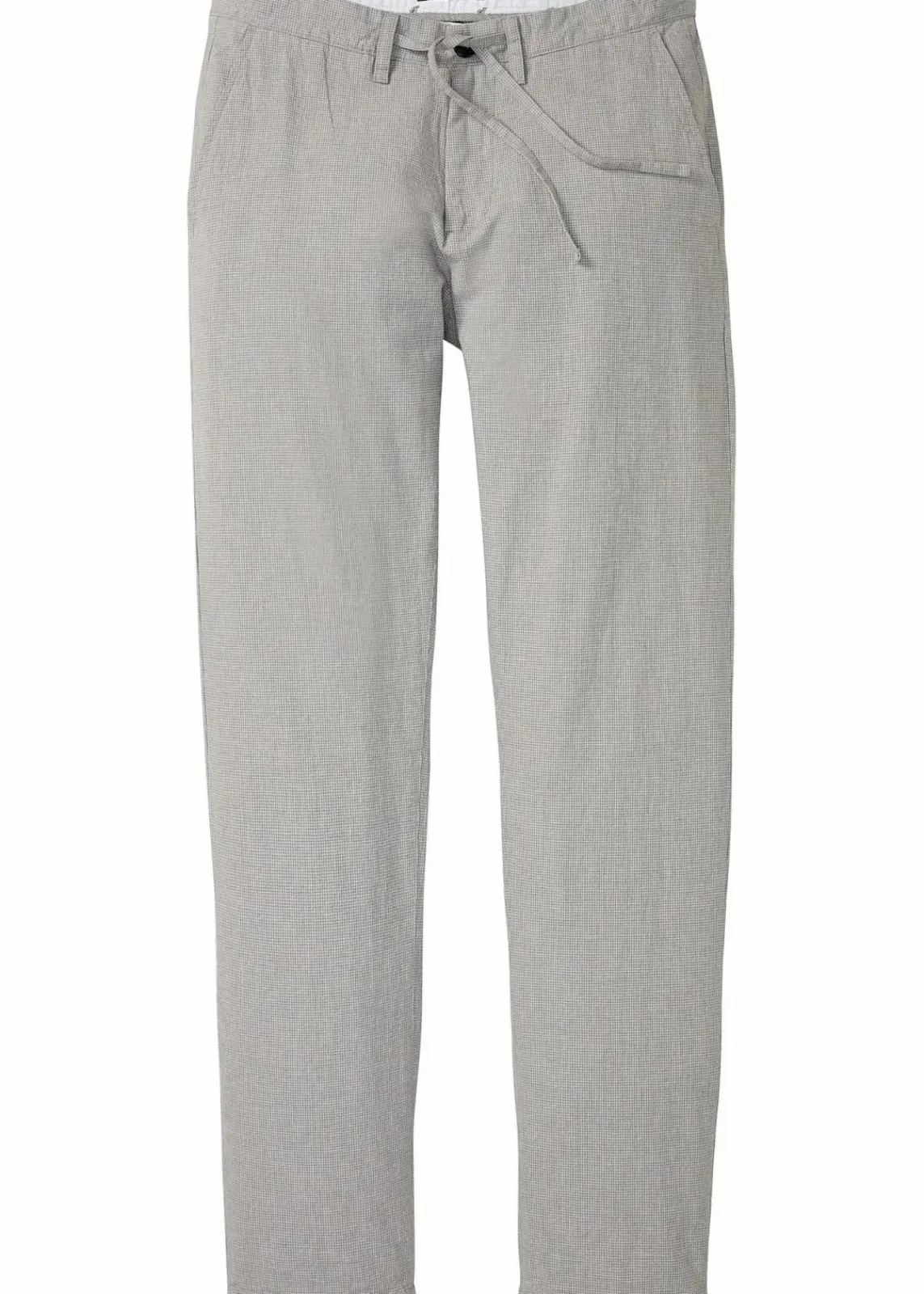 bonprix Große Größen|Hosen|Regular Fit Schlupf-Chinohose mit Leinen, Straight hellgrau meliert