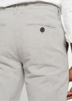 bonprix Große Größen|Hosen|Regular Fit Schlupf-Chinohose mit Leinen, Straight hellgrau meliert