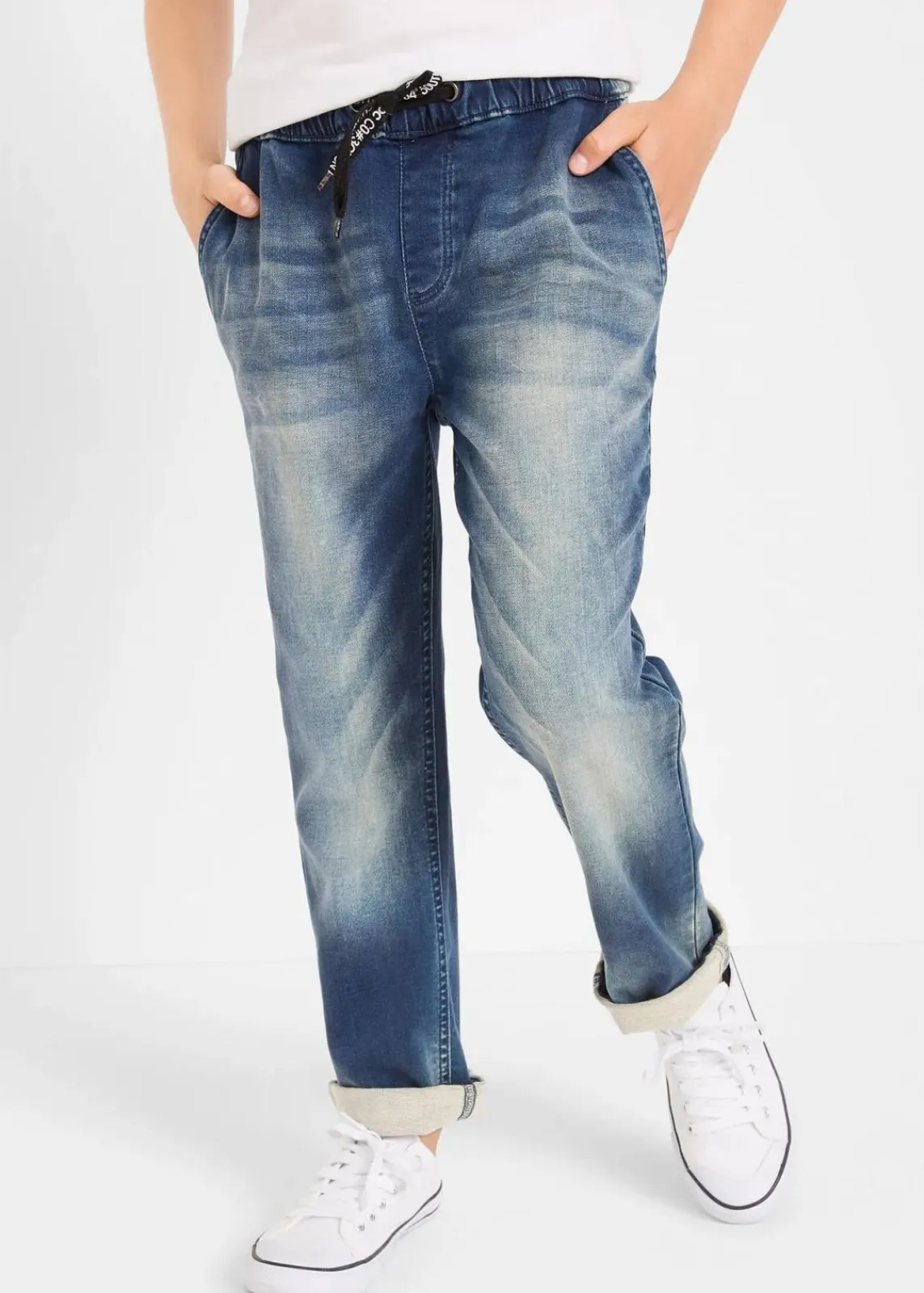 bonprix Jungen 9-16 Jahre·Bademode|Jungen 9-16 Jahre·Jeans|Regular Fit Schlupf-Sweat-Jeans, Straight blau denim