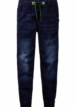 bonprix Jungen 9-16 Jahre·Bademode|Jungen 9-16 Jahre·Jeans|Regular Fit Schlupf-Sweat-Jeans, Tapered dunkelblau denim