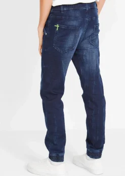 bonprix Jungen 9-16 Jahre·Bademode|Jungen 9-16 Jahre·Jeans|Regular Fit Schlupf-Sweat-Jeans, Tapered dunkelblau denim