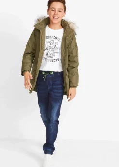 bonprix Jungen 9-16 Jahre·Bademode|Jungen 9-16 Jahre·Jeans|Regular Fit Schlupf-Sweat-Jeans, Tapered dunkelblau denim