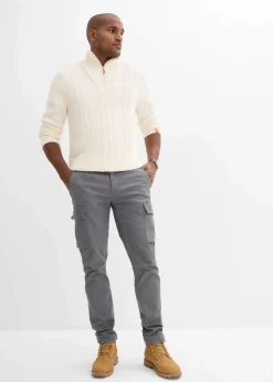 Regular Fit Stretch-Cargohose aus robuster Bio-Baumwolle, Straight|bonprix Hot