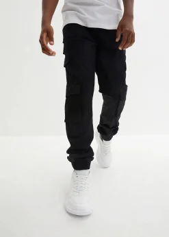 bonprix Jungen 9-16 Jahre·Bademode|Jungen 9-16 Jahre·Hosen|Regular Fit Stretch-Cargo-Schlupfhose schwarz