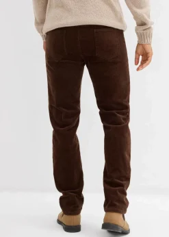 bonprix Große Größen|Hosen|Regular Fit Stretch-Cordhose in gewaschener Optik, Straight braun