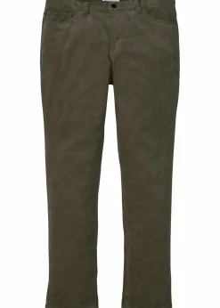 bonprix Hosen|Große Größen|Regular Fit Stretch-Cordhose mit Komfortschnitt dunkeloliv