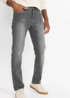bonprix Große Größen|Jeans|Regular Fit Stretch-Jeans mit Komfortschnitt, Straight grau denim