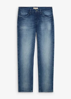 bonprix Große Größen|Jeans|Regular Fit Stretch-Jeans, Straight blau denim used