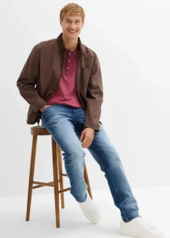 bonprix Große Größen|Jeans|Regular Fit Stretch-Jeans, Straight blau denim used