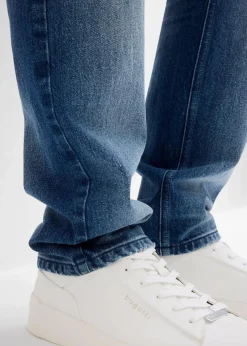 bonprix Große Größen|Jeans|Regular Fit Stretch-Jeans, Straight blau denim used
