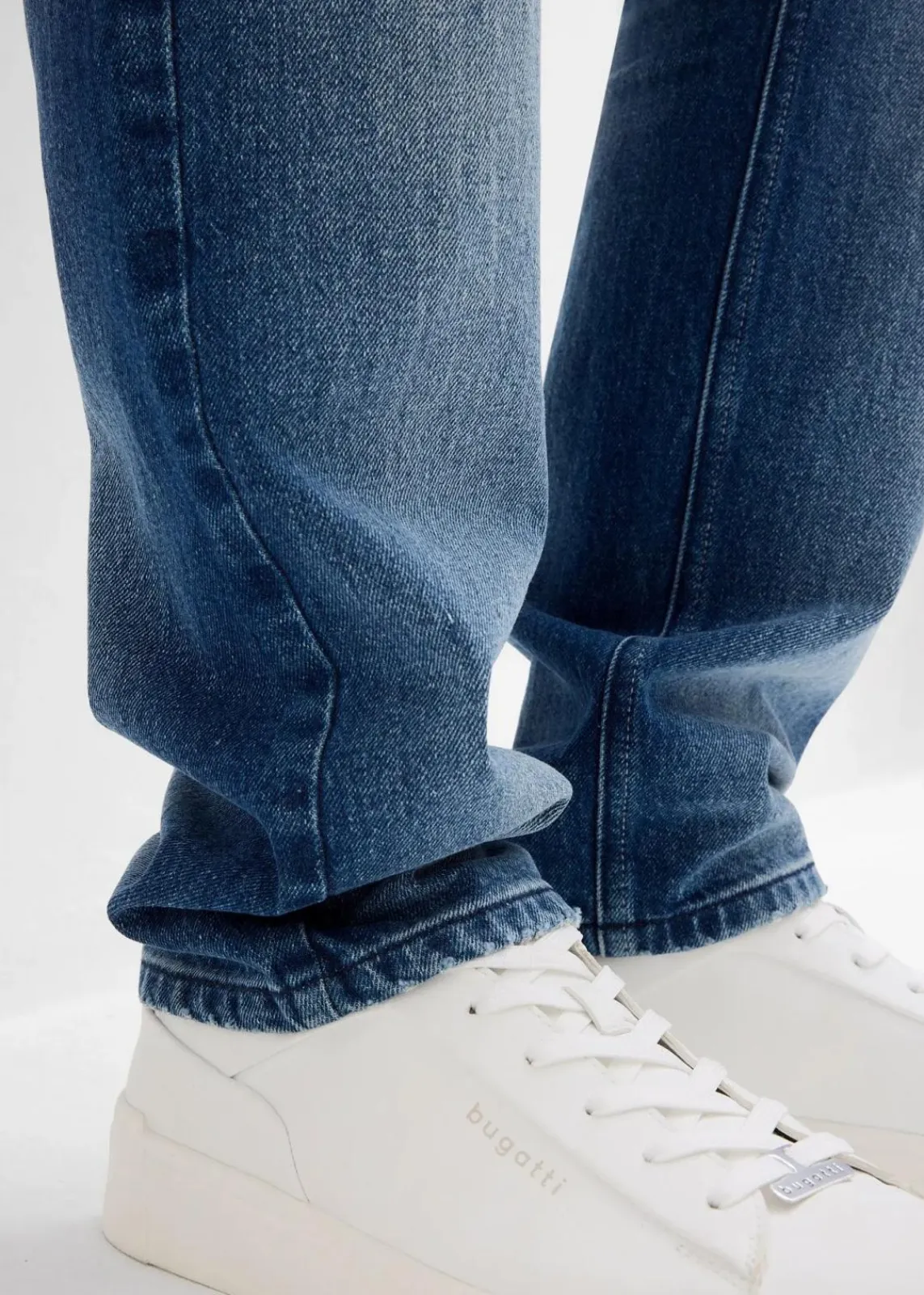 bonprix Große Größen|Jeans|Regular Fit Stretch-Jeans, Straight blau denim used