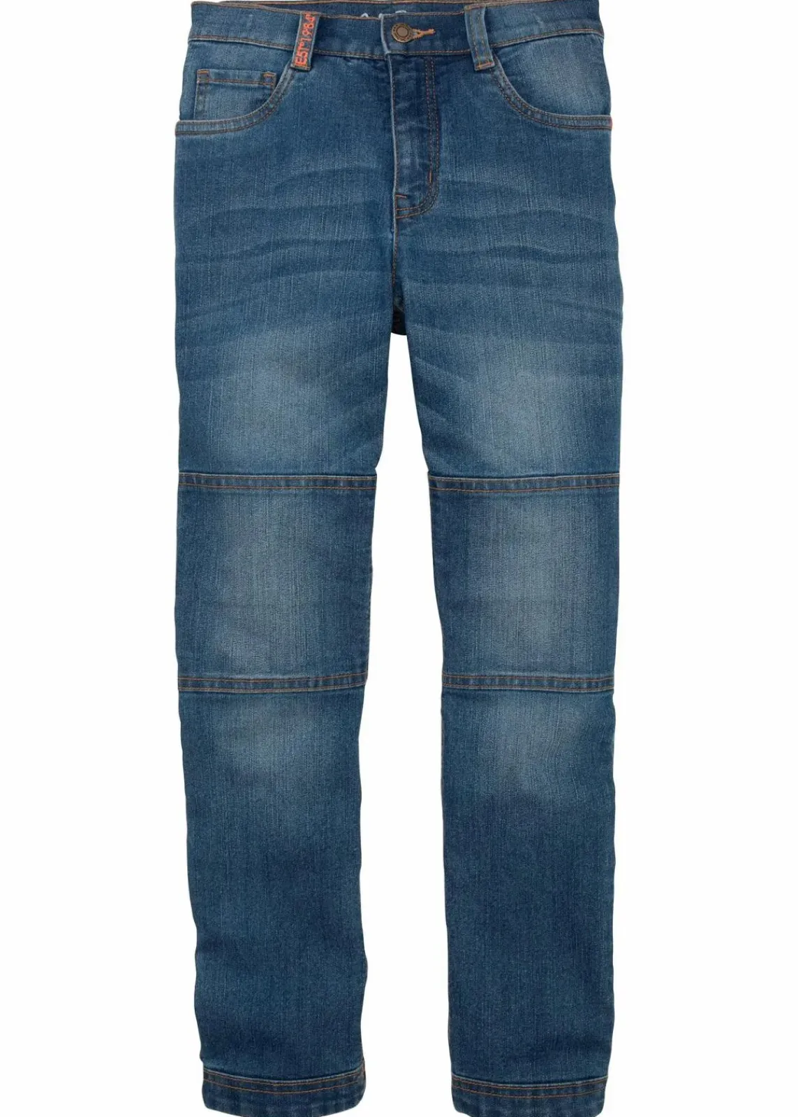 bonprix Jungen 9-16 Jahre·Bademode|Jungen 9-16 Jahre·Jeans|Regular Fit Stretch-Jeans mit verstärkter Kniepartie, Straight blau denim