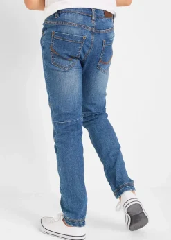 bonprix Jungen 9-16 Jahre·Bademode|Jungen 9-16 Jahre·Jeans|Regular Fit Stretch-Jeans mit verstärkter Kniepartie, Straight blau denim