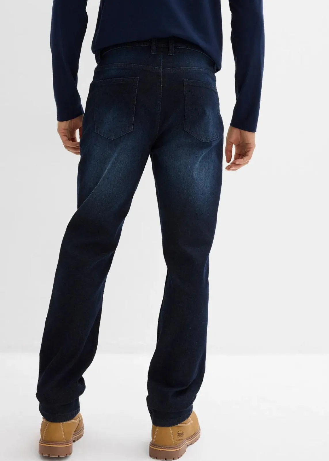 bonprix Jeans|Große Größen|Regular Fit Stretch-Jeans mit Komfortschnitt, Straight dunkelblau denim