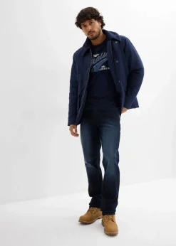 bonprix Jeans|Große Größen|Regular Fit Stretch-Jeans mit Komfortschnitt, Straight dunkelblau denim