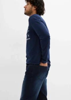 bonprix Jeans|Große Größen|Regular Fit Stretch-Jeans mit Komfortschnitt, Straight dunkelblau denim