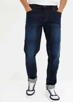 bonprix Große Größen|Jeans|Regular Fit Stretch-Jeans m. Komfortschnitt, Tapered dunkelblau denim